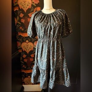 Rails Khloe Savannah Animal Print Dress Size Medium Cotton Short Black Brown